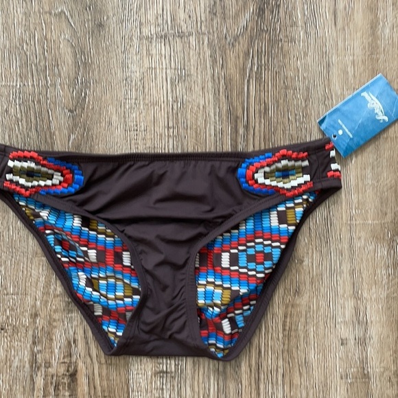 Lucky Brand Aztec Bikini Swimsuit Bottom Brown XS - Picture 2 of 4